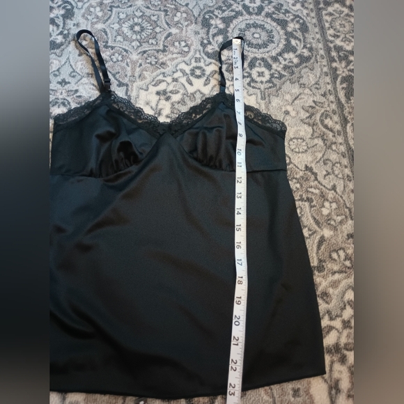 Vintage Deena Black Lace Babydoll Camisole S 34 Small Sweetheart Nylon Goth Y2K - Picture 8 of 8